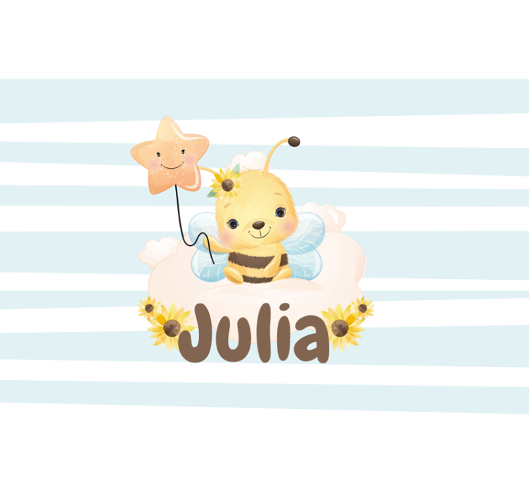 Wall mural nursery cute bee illustration - TenStickers