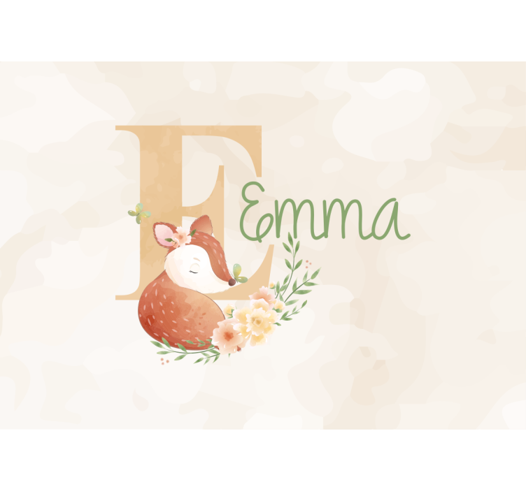 Childrens bedroom wall mural personalized fox design - TenStickers