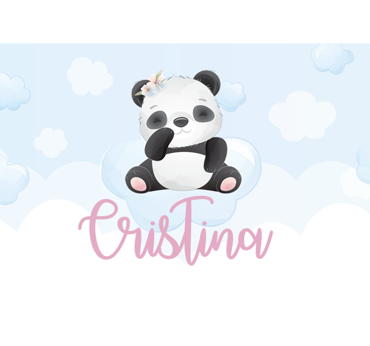Wall mural animals cute panda design - TenStickers