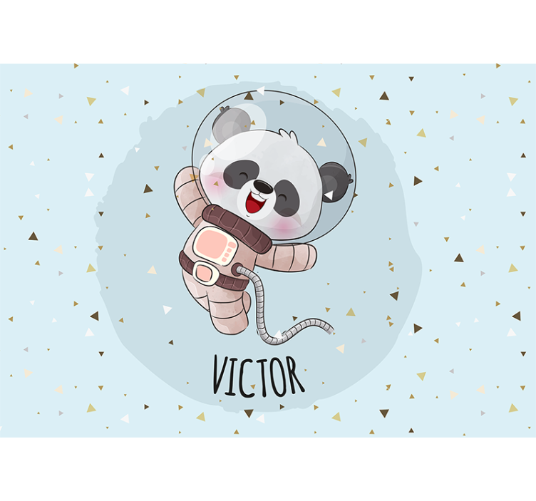 Wall mural animals happy astronaut panda - TenStickers