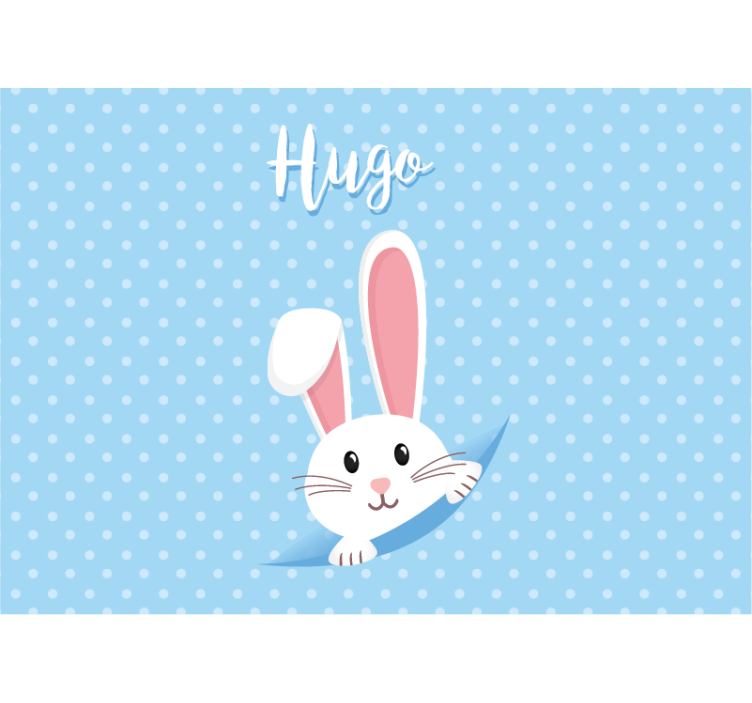 Wall mural animals happy bunny design - TenStickers
