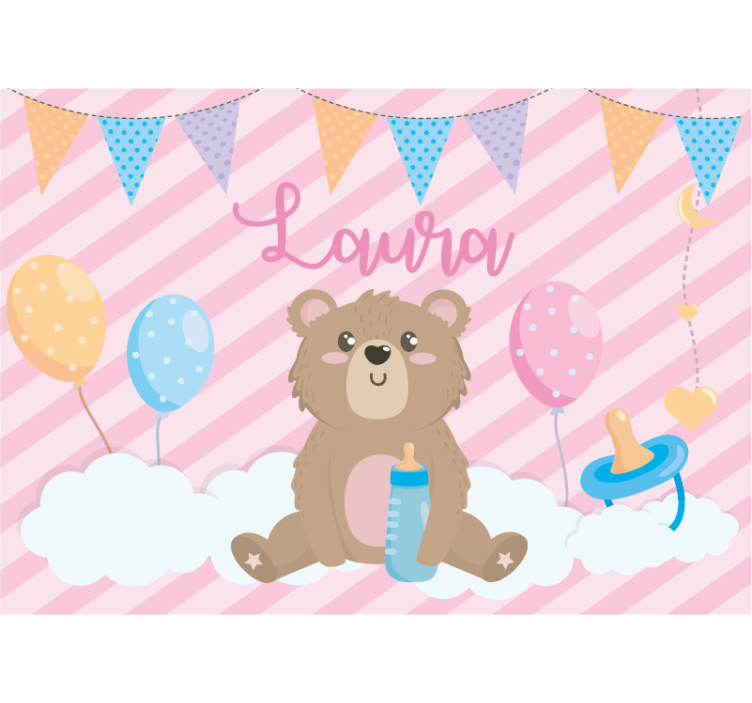 Childrens bedroom wall mural cute bear illustration - TenStickers
