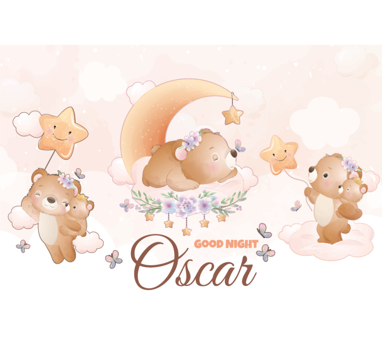 Wall mural nursery sleepy bear collection - TenStickers