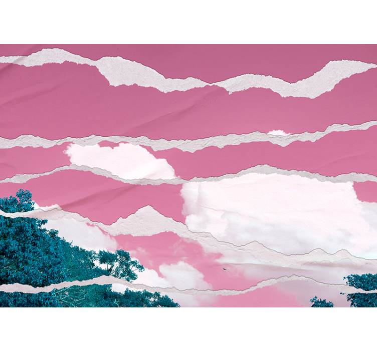 Abstract mural wallpaper torn cloud layers - TenStickers