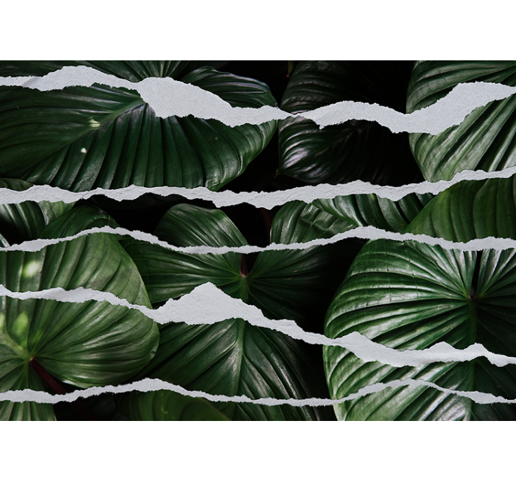 Nature wall mural lush leaf pattern - TenStickers