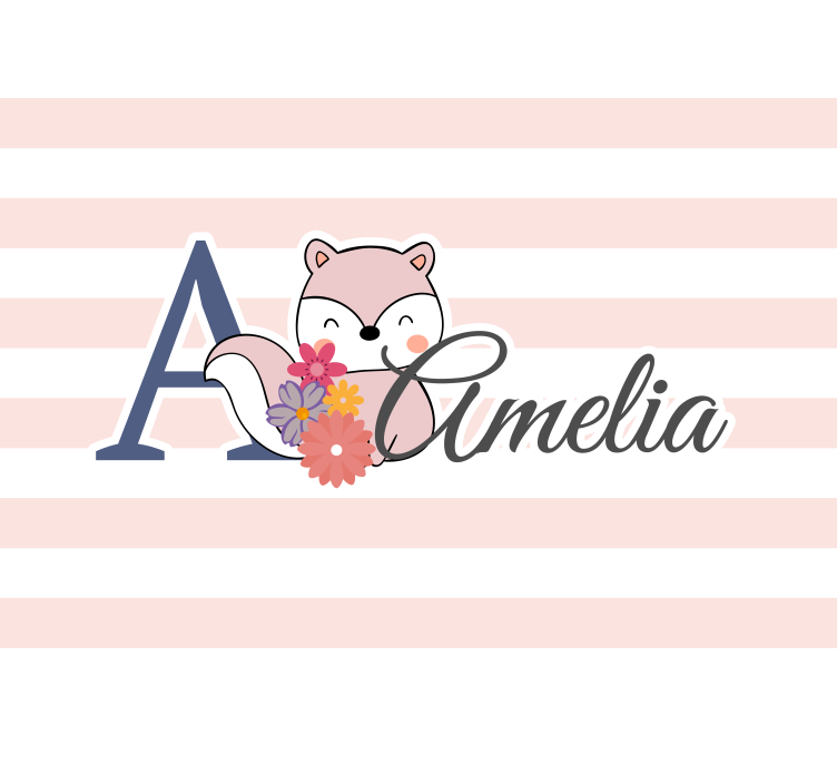 Childrens bedroom wall mural adorable fox design - TenStickers