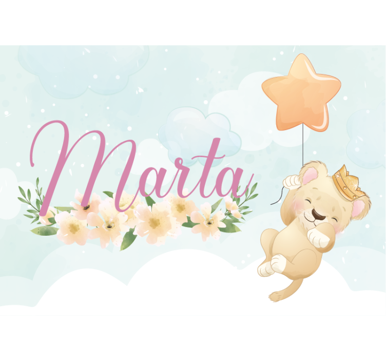 Childrens bedroom wall mural cute lion balloon - TenStickers