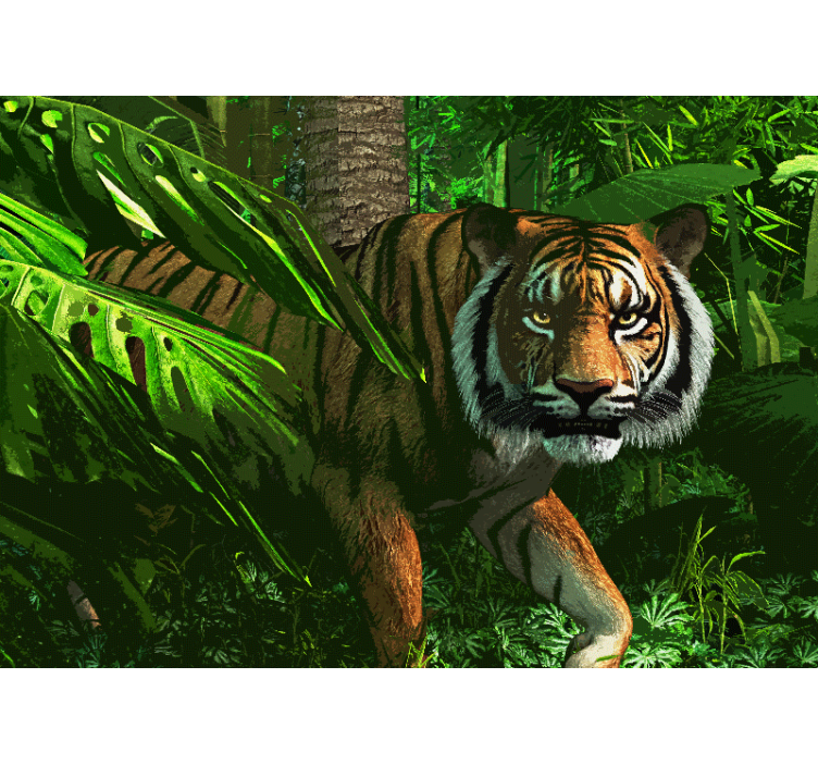 Wall mural animals majestic tiger stalking - TenStickers