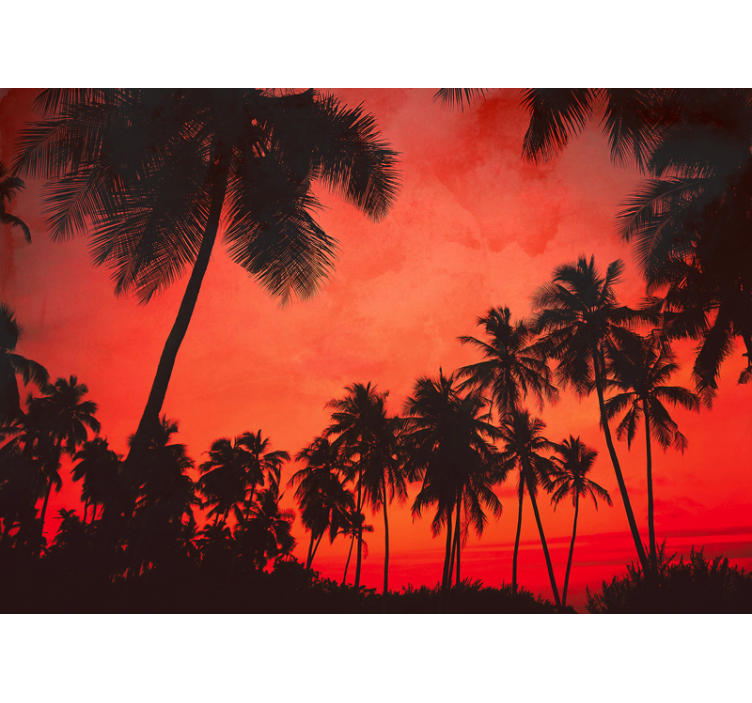 Nature wall mural silhouette of palm trees - TenStickers