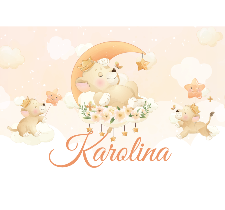 Wall mural animals dreamy lion scene - TenStickers