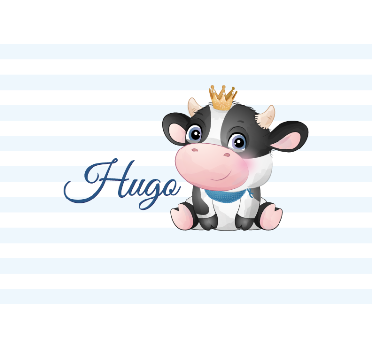 Wall mural people cute cow cartoon - TenStickers