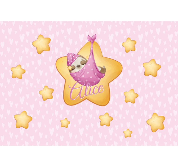 Wall mural nursery sloth in stars - TenStickers