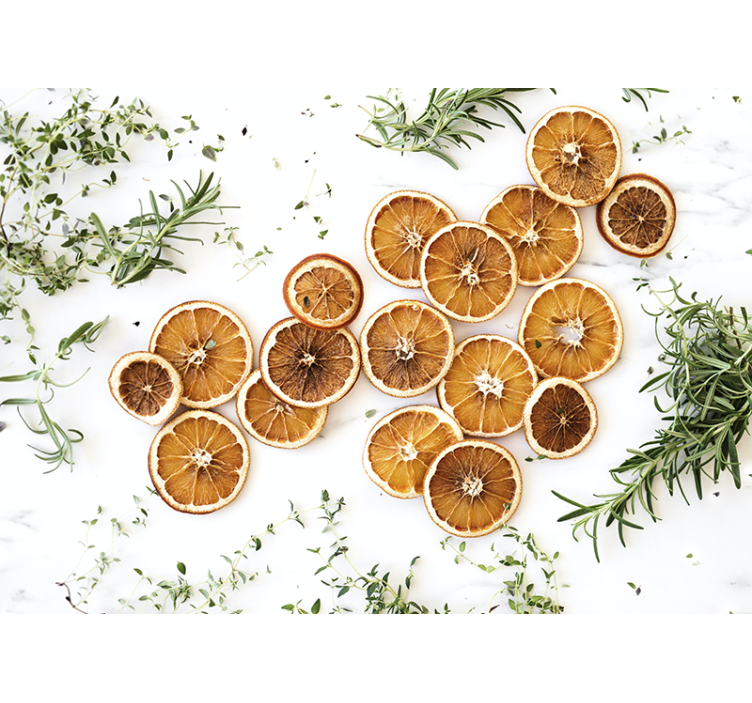 Dried Citrus Elegance flowers wall mural - TenStickers