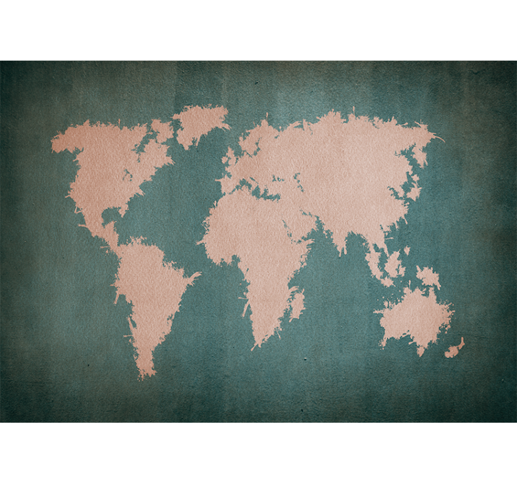 Wall mural world map global world outline - TenStickers