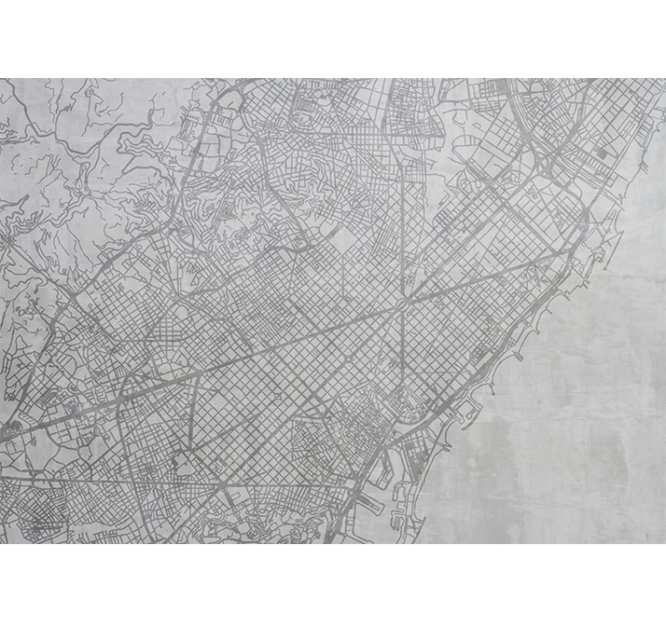 Wall mural city detailed city map - TenStickers