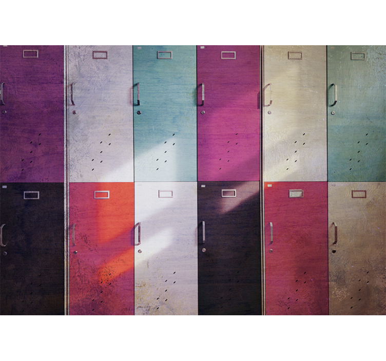 Wall mural music colorful locker doors - TenStickers