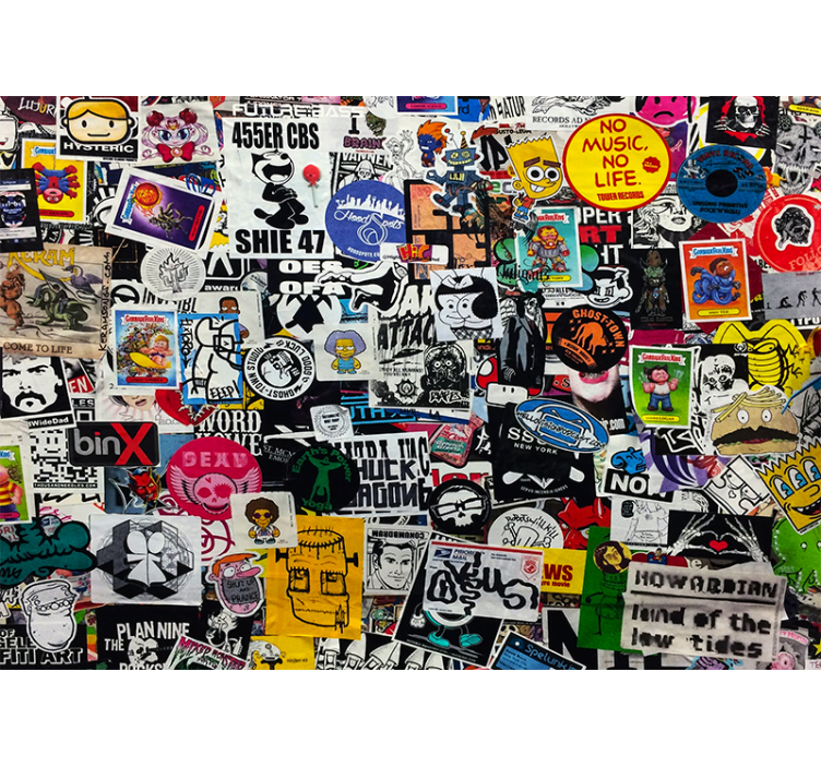 Urban art wall mural colorful sticker collage - TenStickers