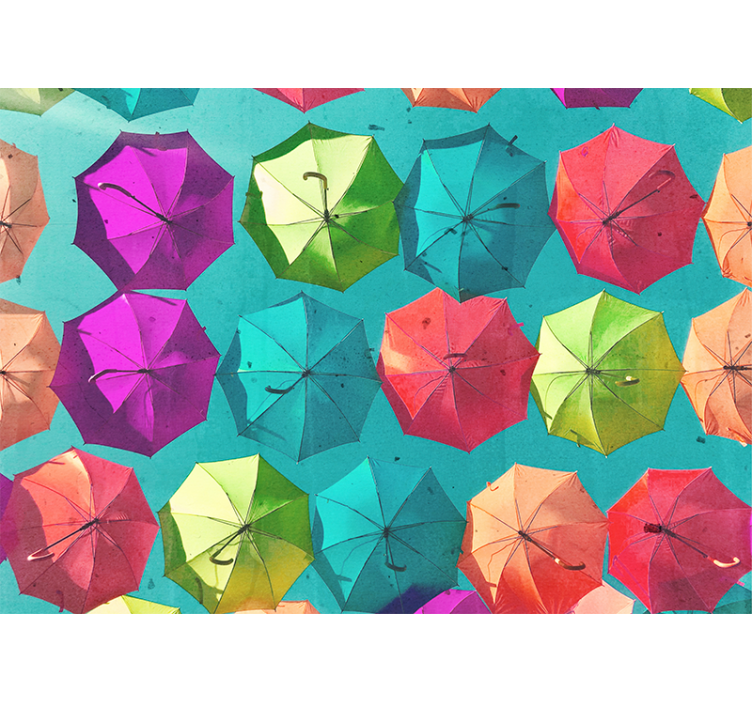 Urban art wall mural colorful umbrella design - TenStickers