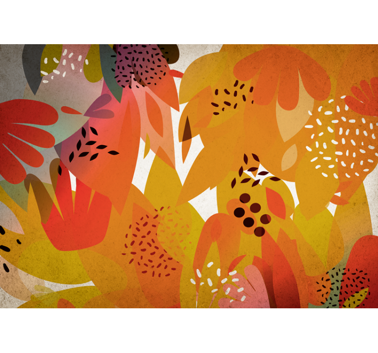 Other flowers wall mural with lively leaf designs - TenStickers