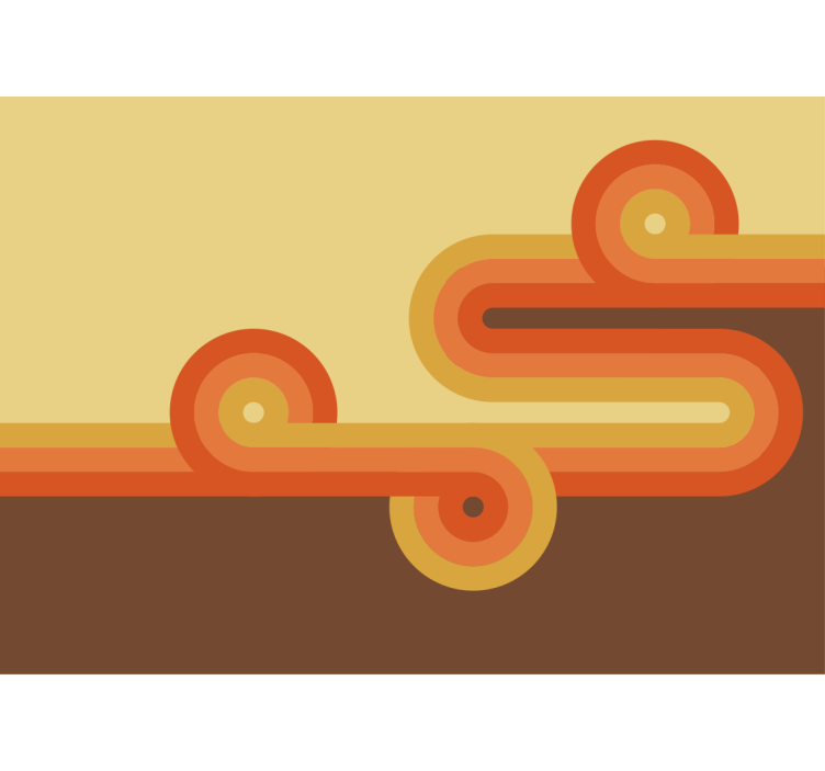 Abstract mural wallpaper curved orange lines - TenStickers