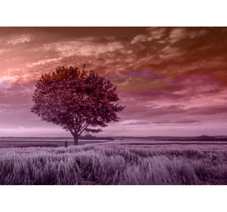 Solitary Tree Silhouette forest wall mural - TenStickers