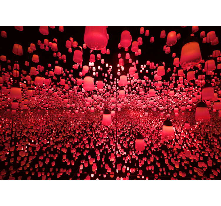 Abstract mural wallpaper floating lanterns illusion - TenStickers