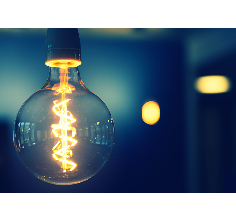 Wall mural text elegant light fixture - TenStickers