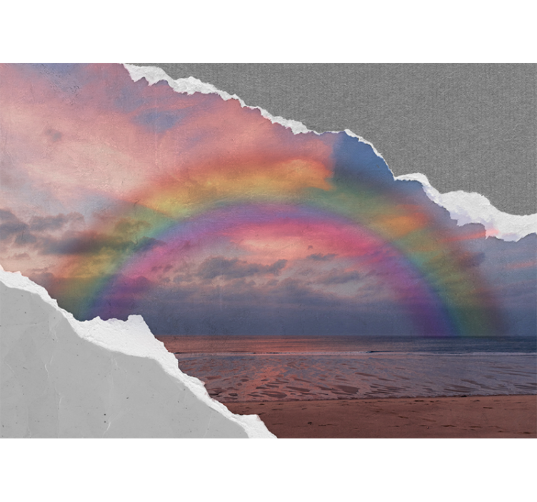 Vibrant rainbow arcing sky mural wallpaper - TenStickers