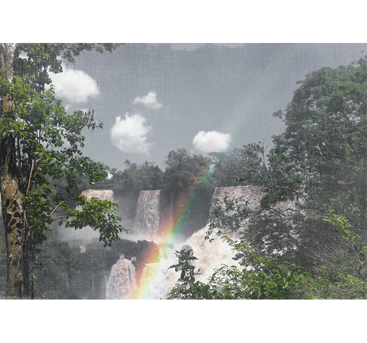 Waterfall wall mural rainforest waterfall scene - TenStickers