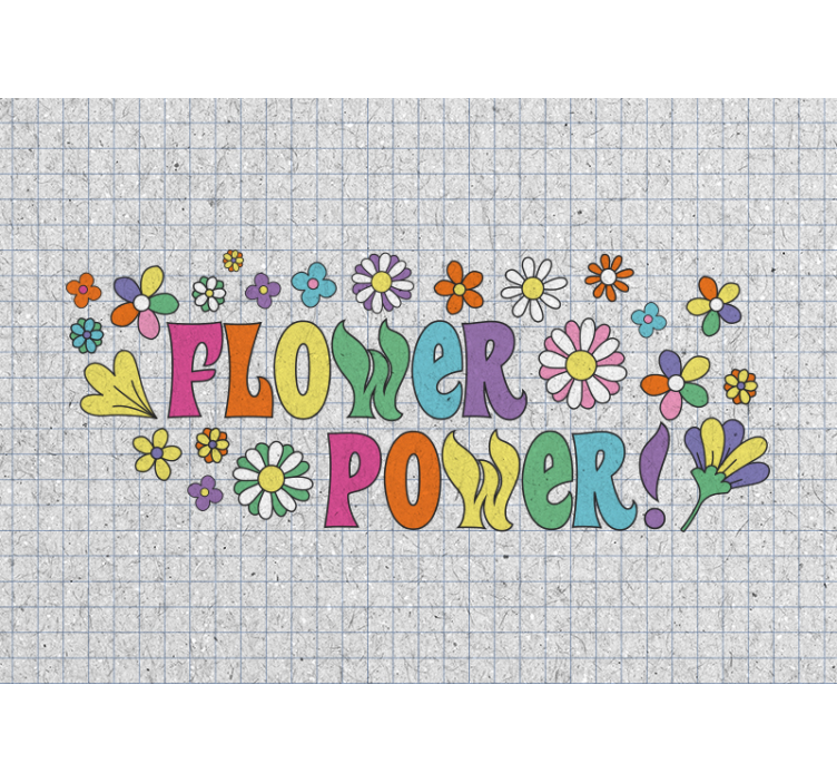 Flowers wall mural flower power design - TenStickers
