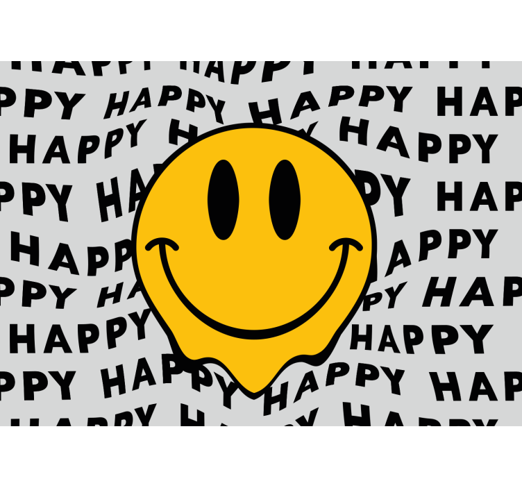 Wall mural text smiley face message - TenStickers