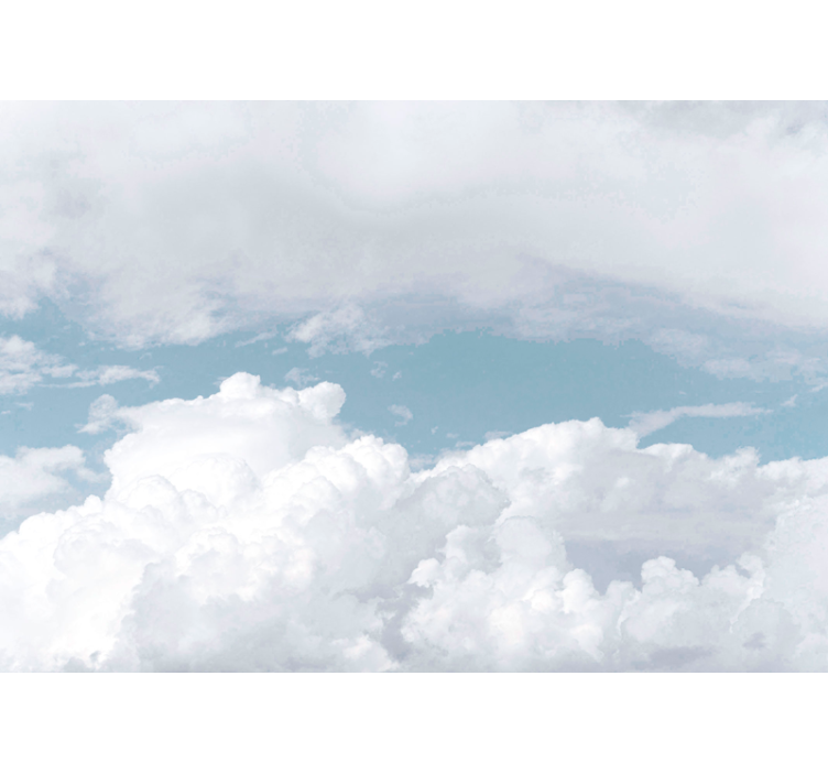 White fluffy clouds Nursery Mural - TenStickers