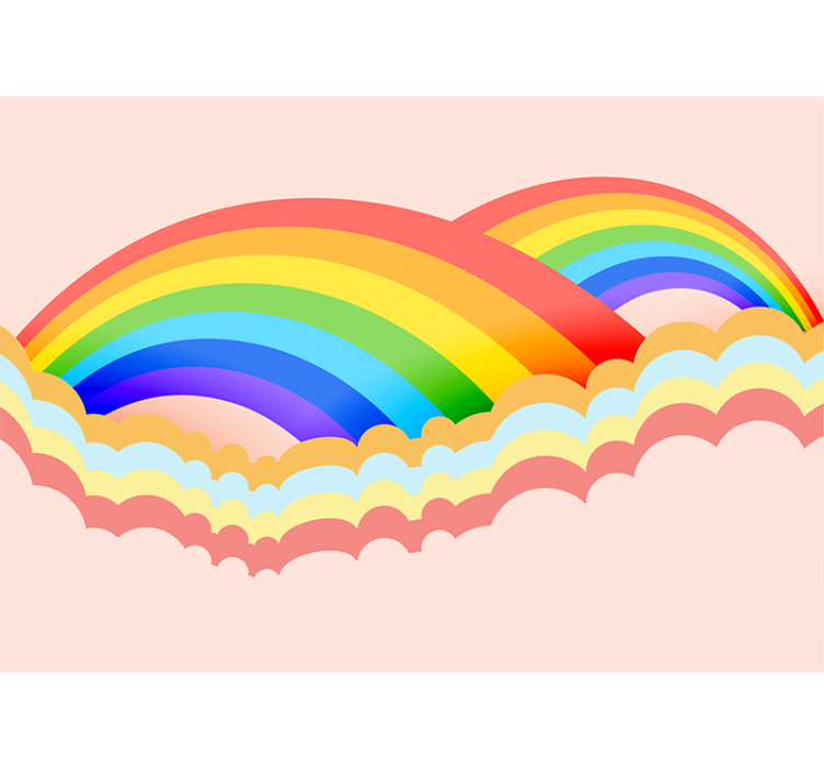 Wall mural text colored rainbow waves - TenStickers