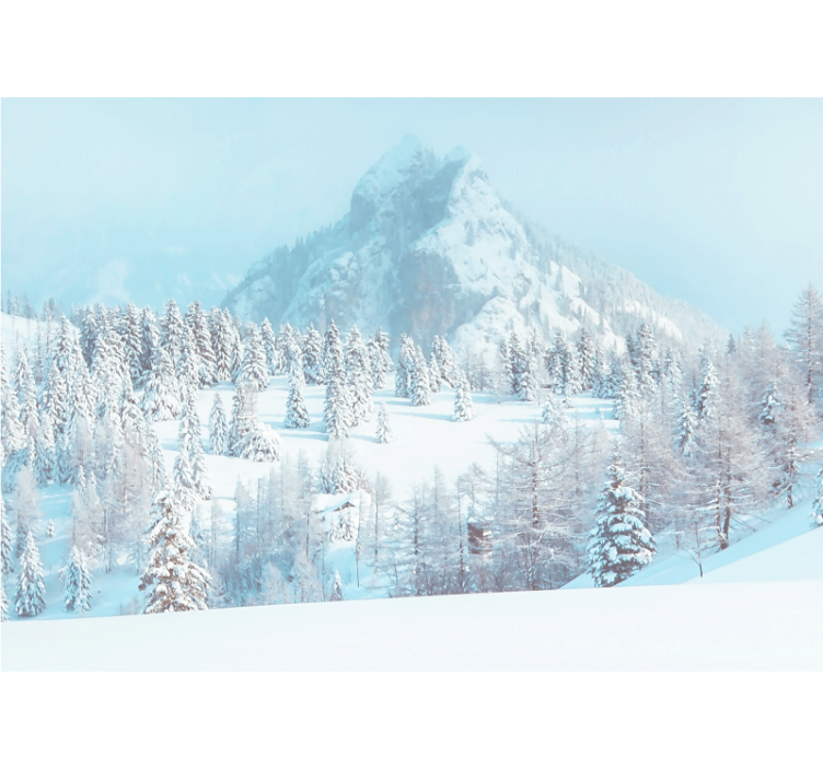 Mountain wall mural icy peak landscape - TenStickers
