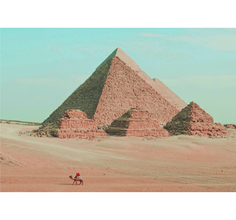 Wall mural city pyramids and camel design - TenStickers