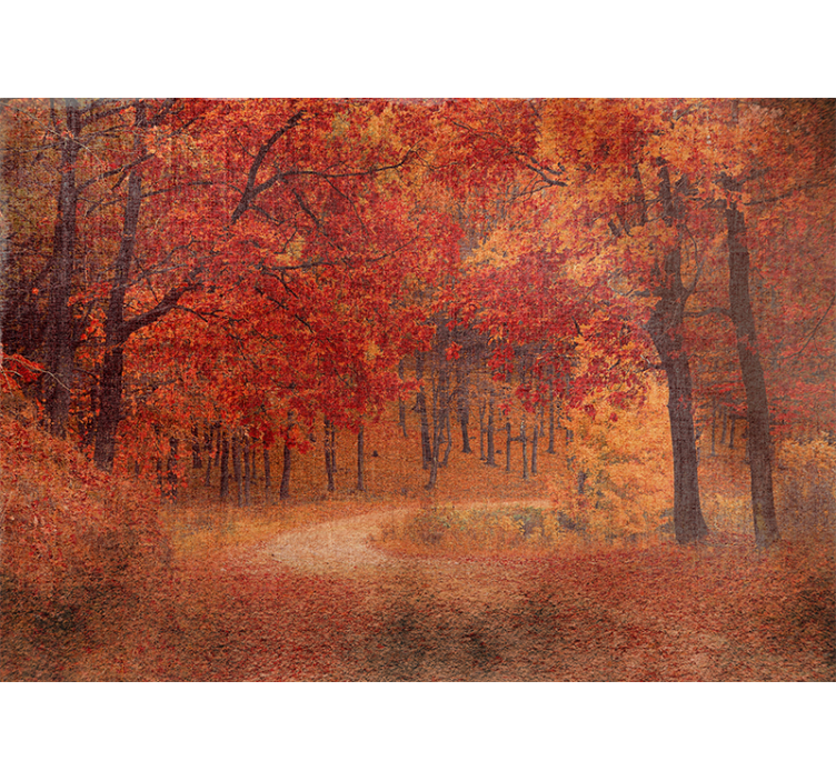 Nature wall mural rustic autumn trail - TenStickers