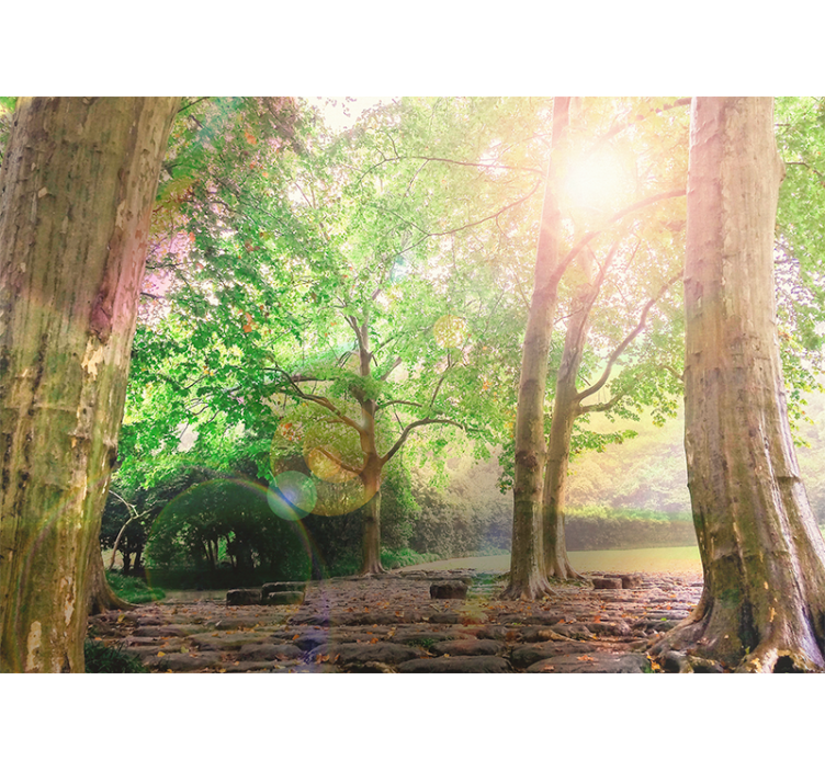 Nature wall mural lush greenery tranquility - TenStickers