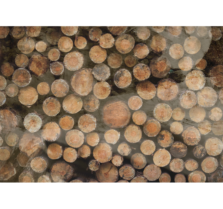 Other wall mural pattern wooden log design - TenStickers