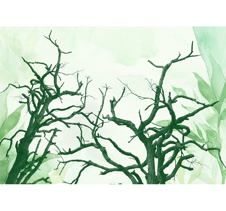 Trees wall mural intricate tree silhouettes - TenStickers