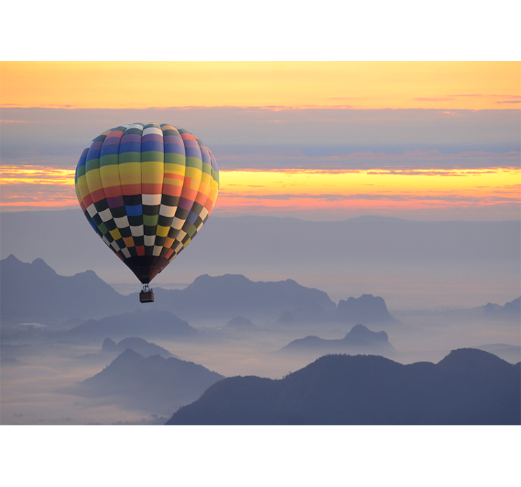 Automotive wall murals aerial balloon journey - TenStickers