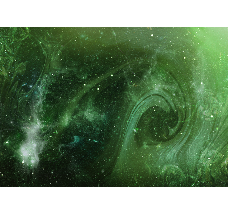 Space wall mural cosmic green swirl - TenStickers