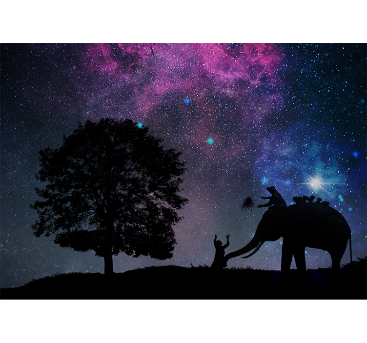 Wall mural text cosmic elephant adventure - TenStickers