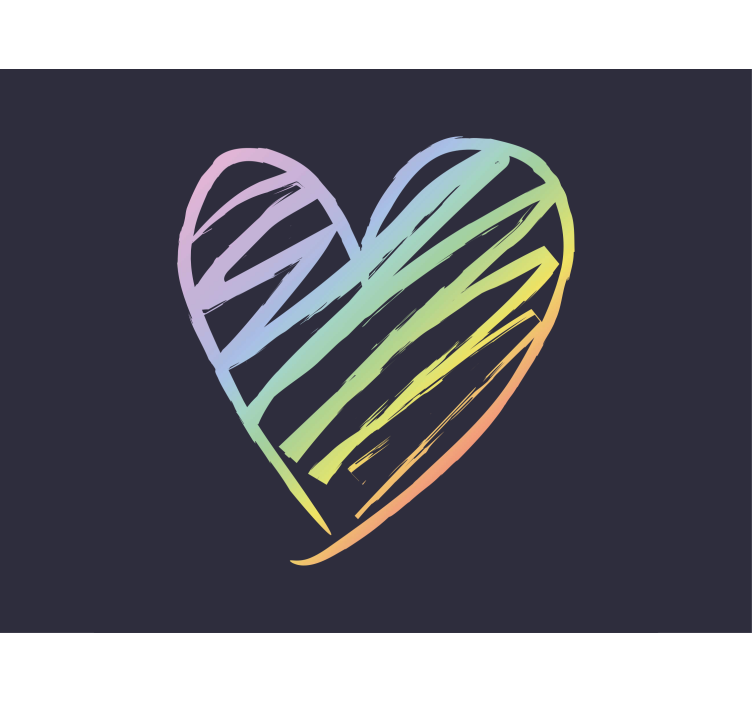 Love wall mural rainbow heart artwork - TenStickers