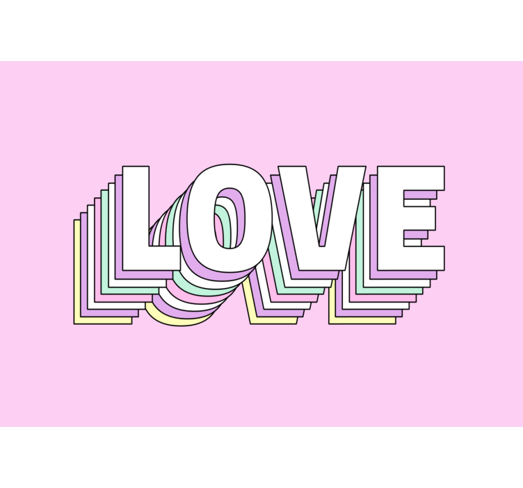Love wall mural with stylish love typography - TenStickers
