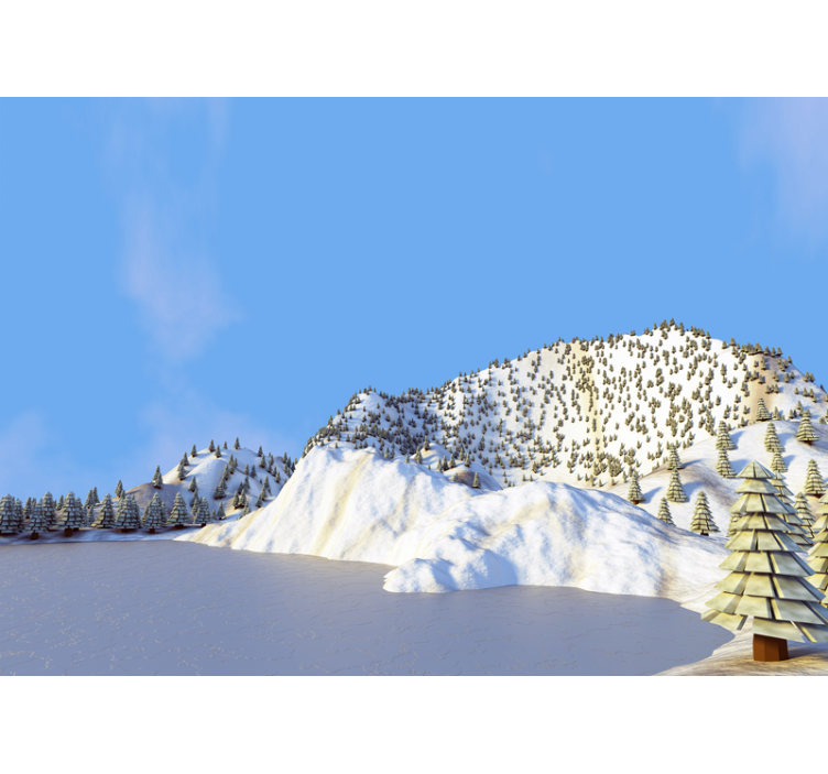 Landscape wall mural winter mountain view - TenStickers