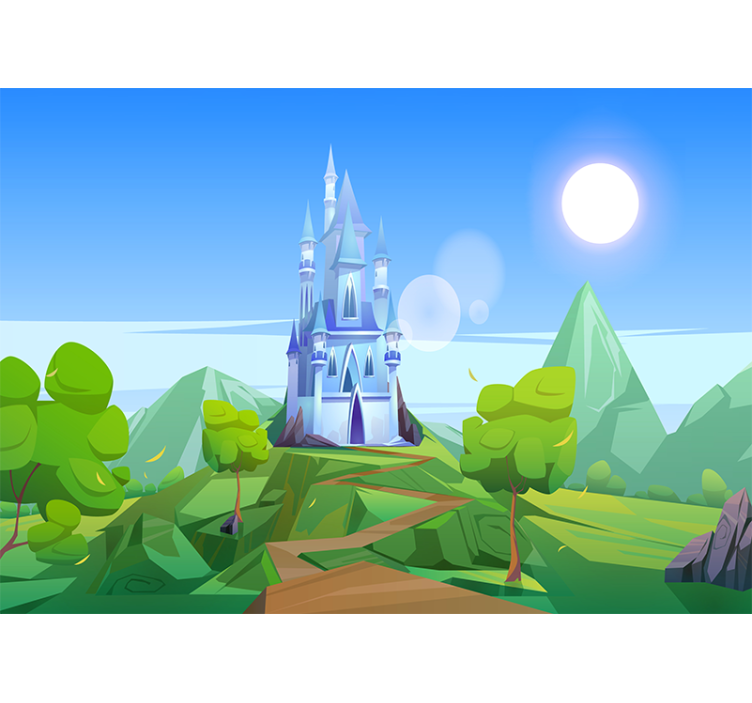 Wall mural fantasy enchanting castle scenery - TenStickers