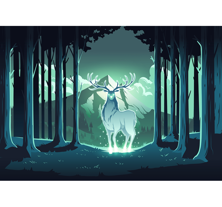 Wall mural animals majestic stag in forest - TenStickers