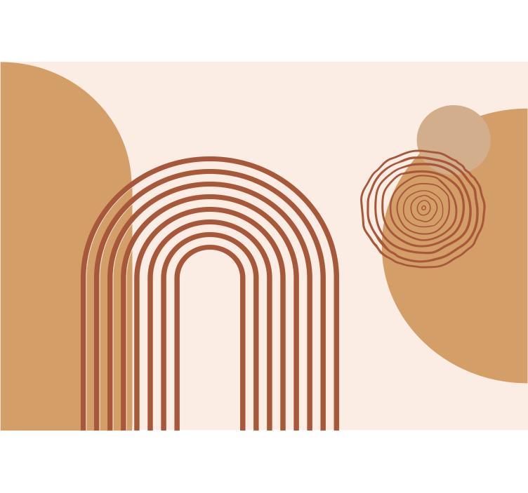 Abstract mural wallpaper geometric curved lines - TenStickers