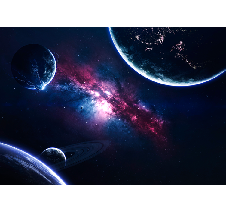 Space wall mural cosmic galaxy landscape - TenStickers