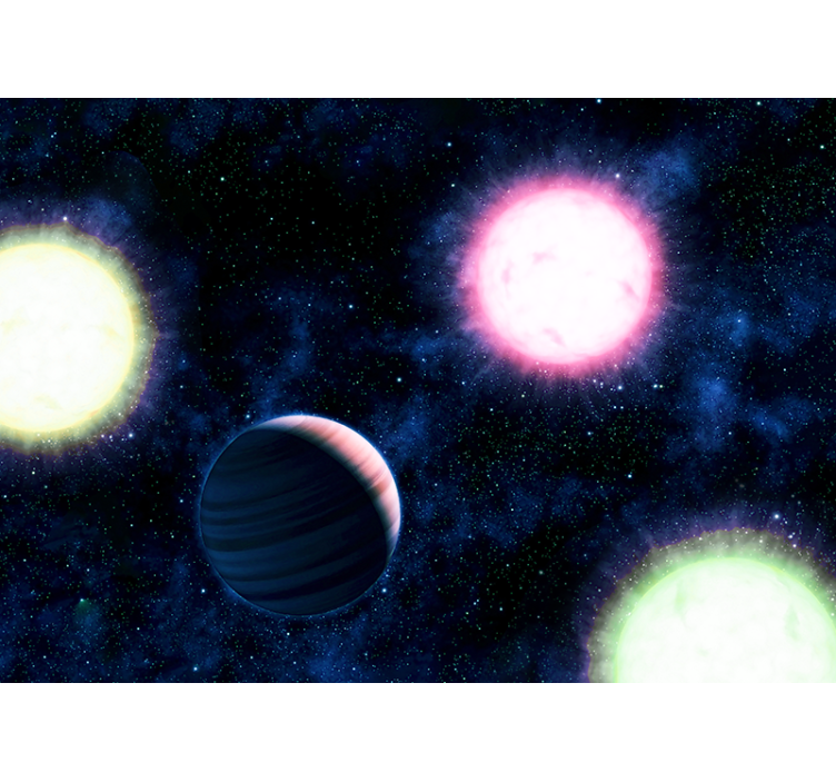 Space wall mural celestial planetary scene - TenStickers